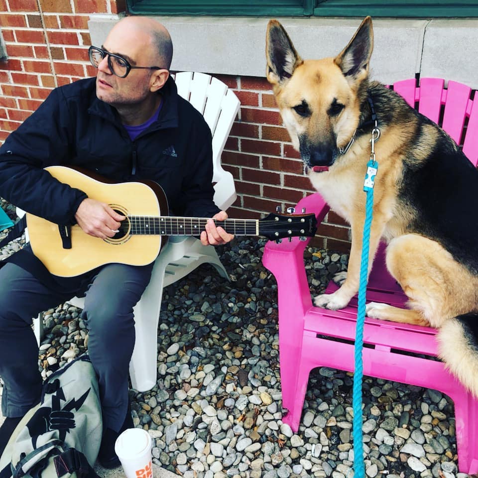 Cookie Rabinowitz with German Shepherd