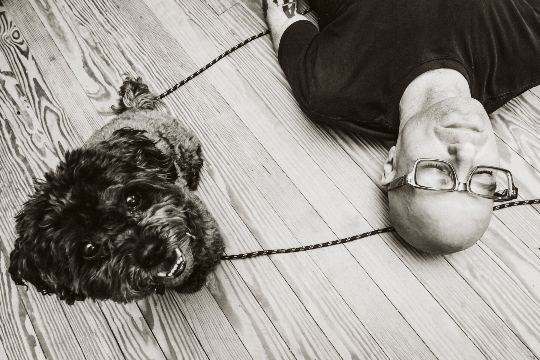 Cookie Rabinowitz with his dog Nelson